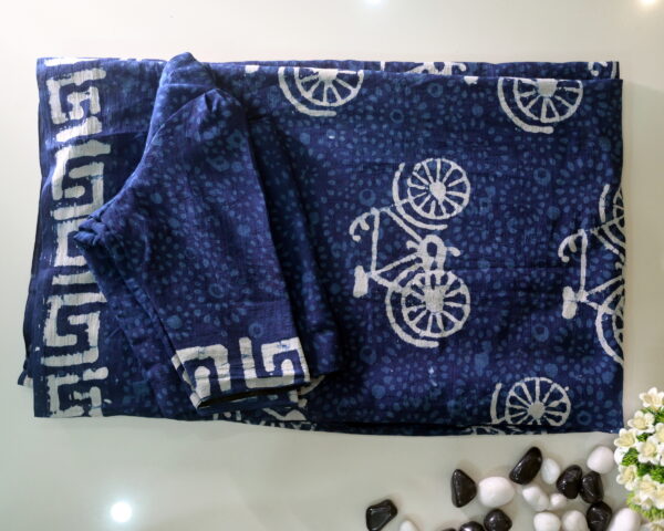 BIN_2102.JPG Cycle Indigo Mulmul Saree