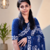 Front Image Cycle Indigo Mulmul Saree